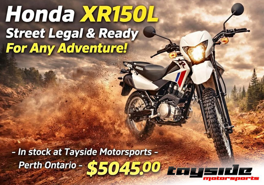 Honda XR150L dual sport bike in Perth, Ontario