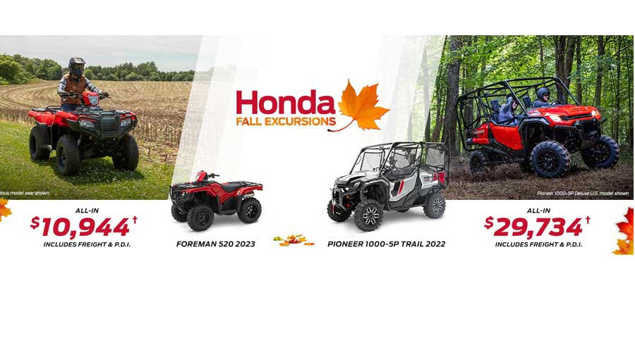 Honda fall excustions sale event Perth Ontario